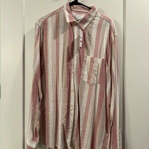 Striped Pink and White Men's Shirt